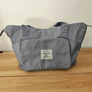 Foldable travel bags, lightweight, carry-on luggage, portable overnight blue